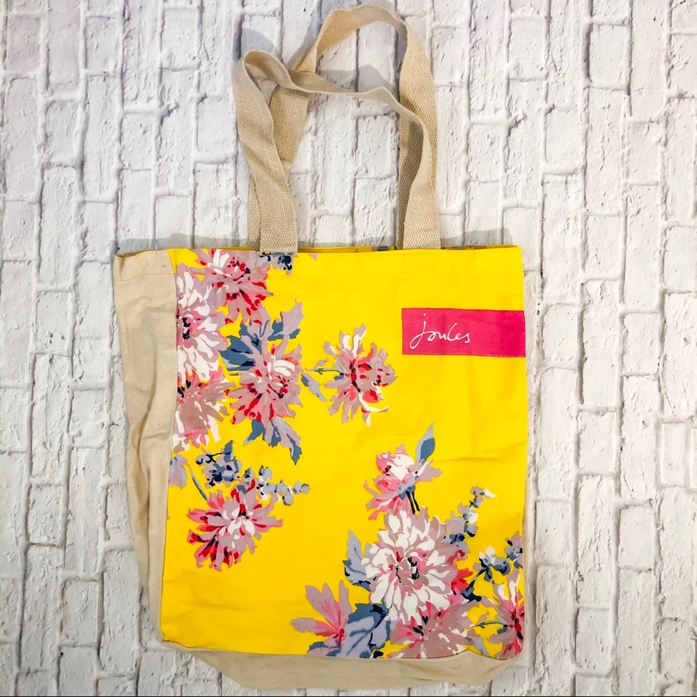 Joules Yellow Canvas Tote